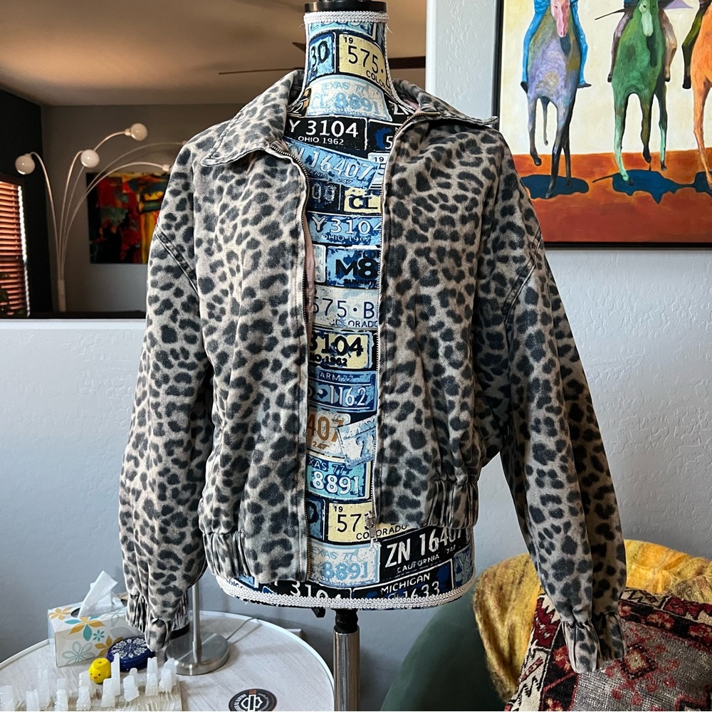 Pilcro leopard bomber jacket